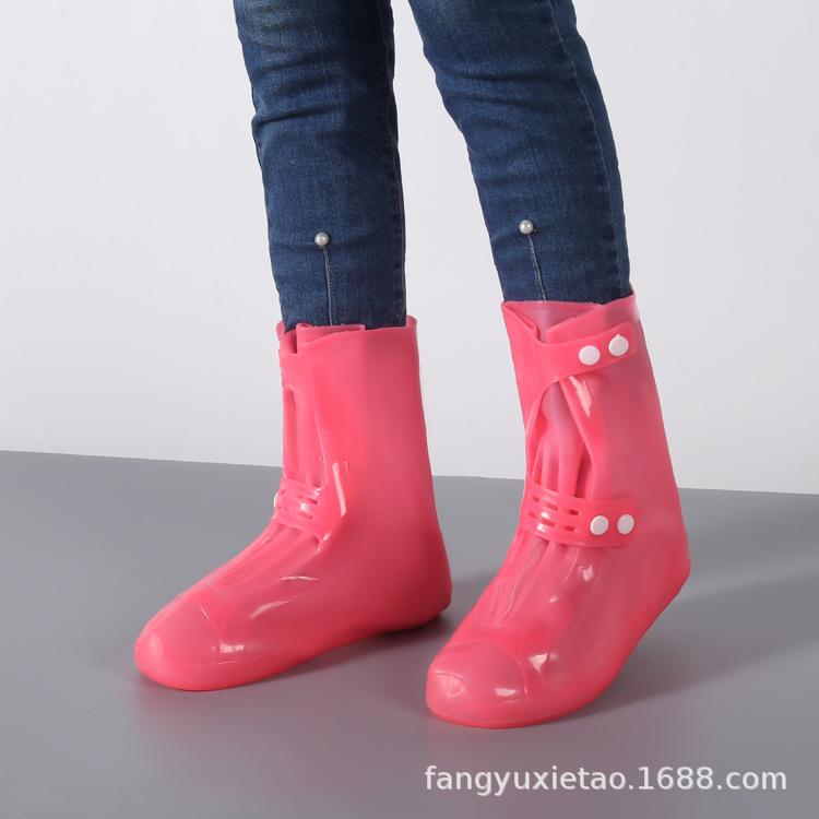 

Non-slip and rain-proof shoe cover, waterproof and wear-resistant thickened waterproof shoe cover, heightened in rainy days, double-breasted rain 34~35 червоний