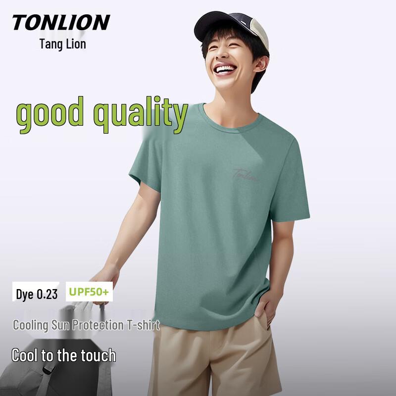 TonLion Men s Ice Silk Casual Short Sleeve T-Shirt L