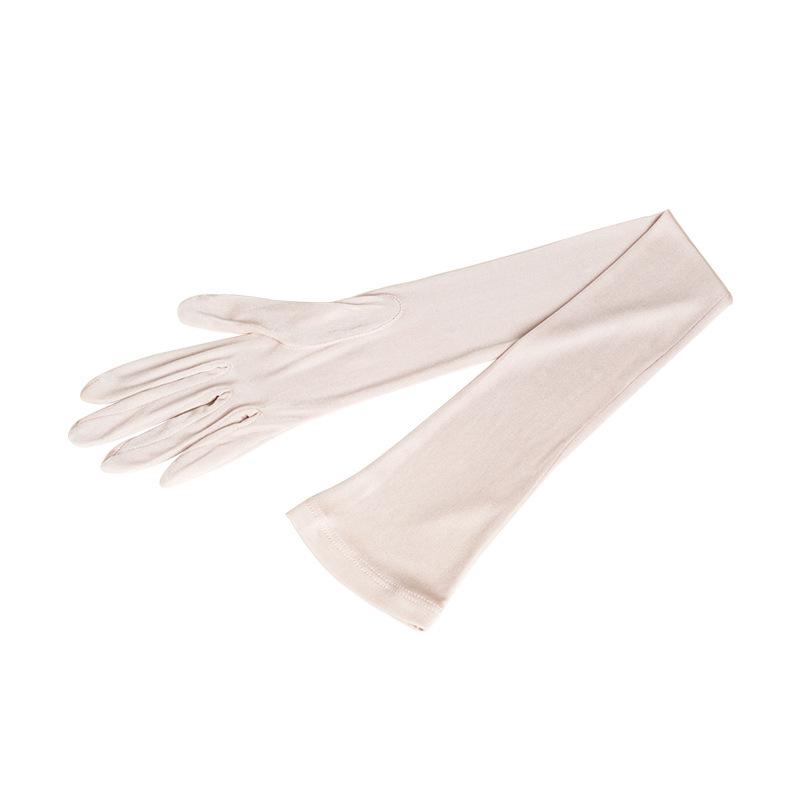 Yu Yue Mulberry Silk Sun Protection Arm Sleeves for Women - Long, Solid Color Driving Gloves