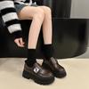 Plateau-Loafer Damen Frühling und Herbst 2025 neu kleine einzelne Schuhe britisches Temperament kleine Lederschuhe