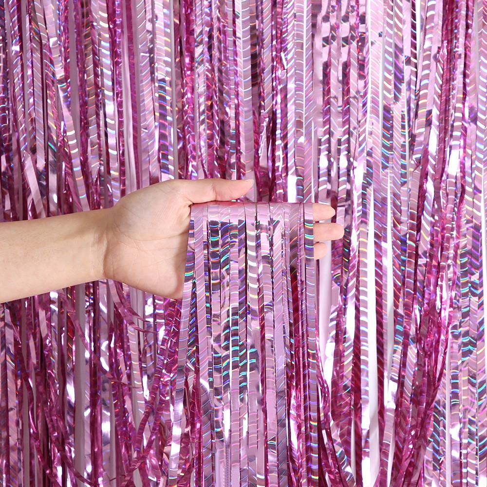 Stunning 2 Meter Colorful Wave Shimmering Curtains For Birthday Party And Wedding Decorating