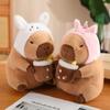 Capybara Plush Toy Realistic Cosplay Unicorn Dinosaur Design Dress Boba Bread Fruit Shape Stuffed Animal for Food Decor Birds