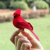 2/4/6Pcs Red Birds Figurines with Clips, Simulation Feather Birds for Garden Lawn Tree Decor Handicraft
