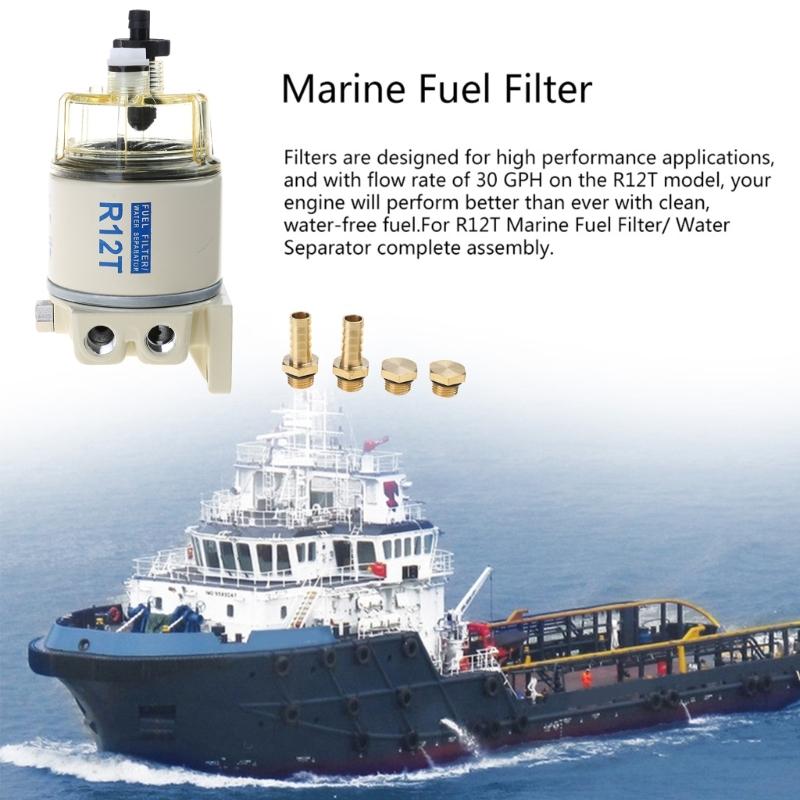 R12T Kraftstoff-/Wasserabscheiderfilter Motor Marine SPIN-ON R12T Filter Ersetzt S3240 120AT NPT ZG1/4-19 Komplette Baugruppe