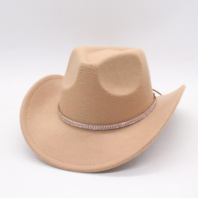 Britischer Stil Retro Westlicher Cowboyhut Vielseitiger Ethnischer Stil Filzhut Herren- Und Damen-Zylinder