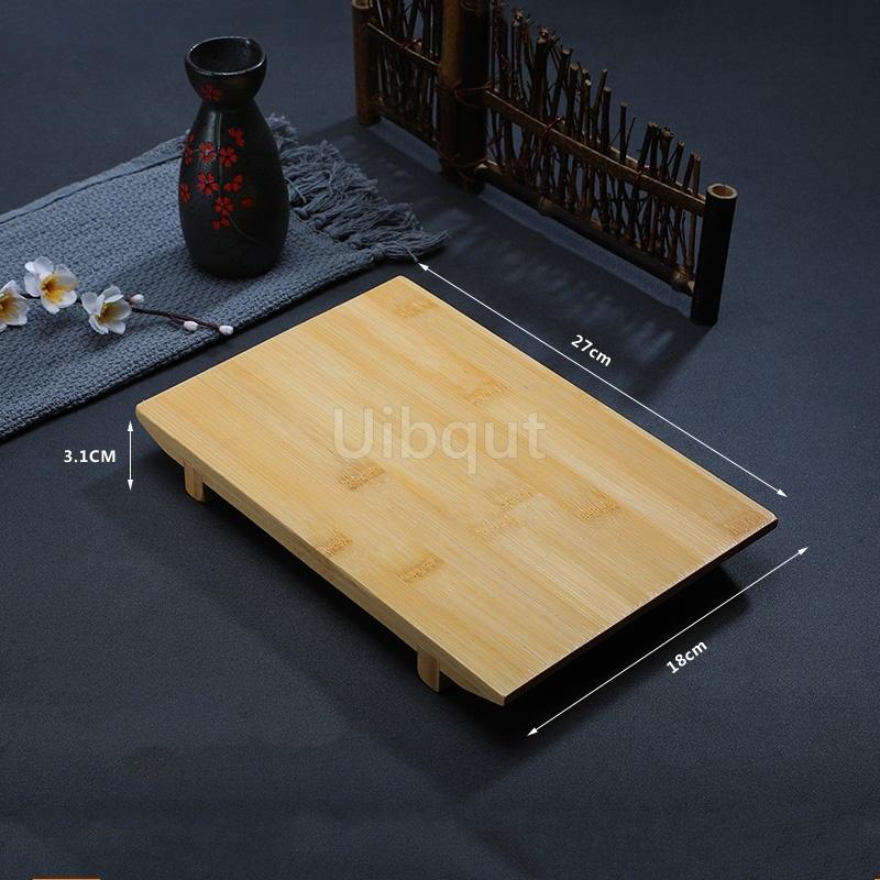 Bamboo Sushi Board Boat Plate Rectangular Platform Cooking Sashimi Basin Japanese Korean Cuisine Tableware Serving Plate Tray