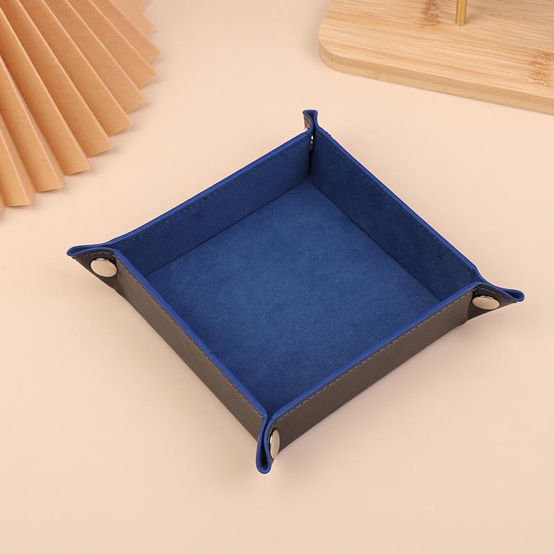Key Box Pu Leather Folding Dice Tray Box Dice Game Tray For Game Dice Storage Table Board Games