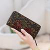 Vintage Leather Engraving Women'S Wallet Long Wallet Engraved National Style Card Bag Leather Bag Women'S Clutch Bag