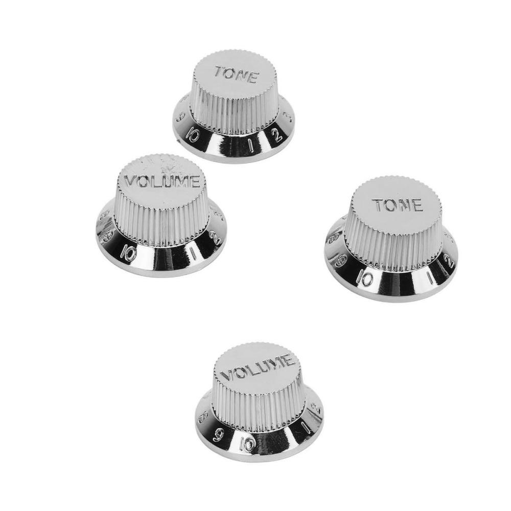 4PCS Silver/Gold Guitar Potentiometer Knob Set Polymer Electric Guitar Accessories Electric Guitar