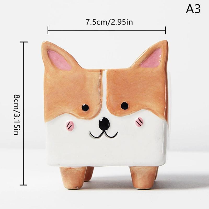 Cute Succulent Ceramic Flower Pot Animal Shape Elephant Dinosaur Plant Pot Desktop Balcony Decoration Home Decor Ceramic Vase