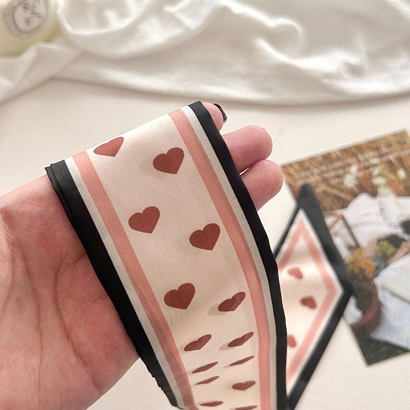 2025 Korean Twill Decorative Ribbon Small Scarf for Women Binding Bag Handle Ribbon Hair Band Small Scarf Headband Lady Tie