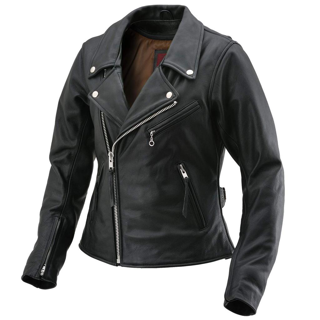 Daytona Motorcycle Leather Genuine Leather Rider WL Size 17818 Jacket, (Water-Repellent), Double-Breasted Jacket, DL-003, Black, (Women's),