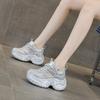 Women's Summer Rhinestone Mesh Dad Shoes - Thick-Soled, Breathable, Casual Sports, Size 34 Platform