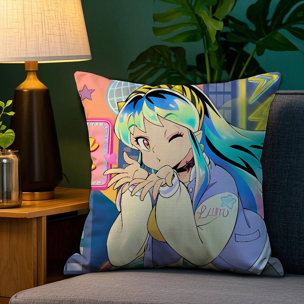 Anime Game U-Urusei Yatsura Pillow Case Plush Fabric Soft Double Sided Print Sofa Cushion Cover Throw Pillow Covers