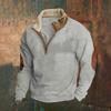 Neuankömmling Herren-Hoodie: Vintage Patchwork Besticktes Langarm-Hoodie mit halbem Reißverschluss
