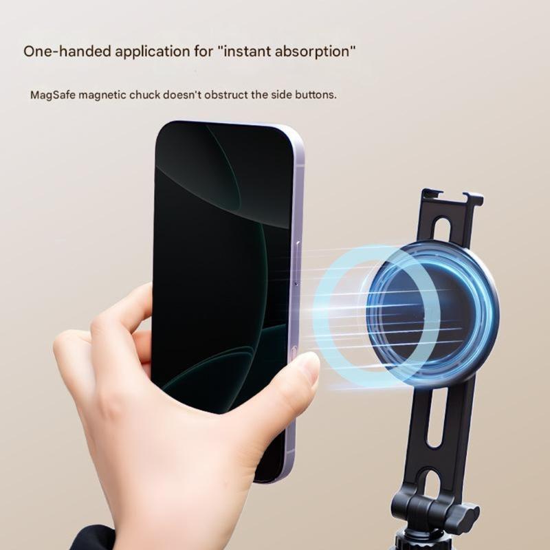 Portable Magnetic Cold Shoe Phone Mount Rack Stand For Phones Featuring Adjustable Arm For Video Shoot Live Broadcasting