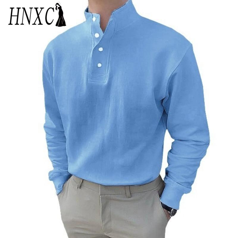 HNXC Cotton Long Sleeve T-shirt Men's Fashion Loose Shirt Printed Compassionate Shirt