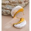 Eetit Women Simulated Pearls Moon Huggie Earrings for Women Stainless Steel Golden Statement Cast Unique Jewelry Prevent Allergy