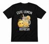 Summer Time Lemon Fresh Lemonade Summer Vibes Cute Black T-ahirt