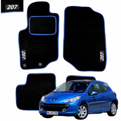 Velúr szőnyegek Peugeot 207 2006-2012-hez autó ablaktörlők hímzett n
