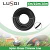LUSQI 5M/10M/15M Trimmer Line Serration Garden Mowing Brushcutter Cutting Rope Long Circle Roll Grass Replacement