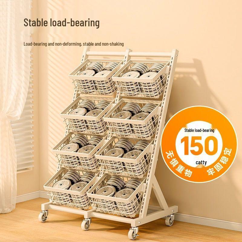 Multifunctional Storage Rack: Kitchen Vegetable, Snack, and Fruit Basket with Multi-layered, Partitioned Design for Living Room or Bedroom.