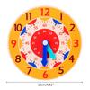 Wooden Teaching Clock Toy Educational Clock Learning Props 12/24Hour Brain Developmental Toy Primary for Time Cognitive