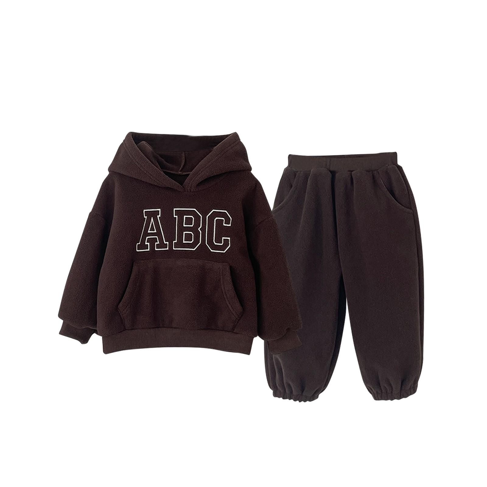 

Boys Suit Children s Spring And Fall Clothing Sweater Pants Two-piece Set 90 коричневий