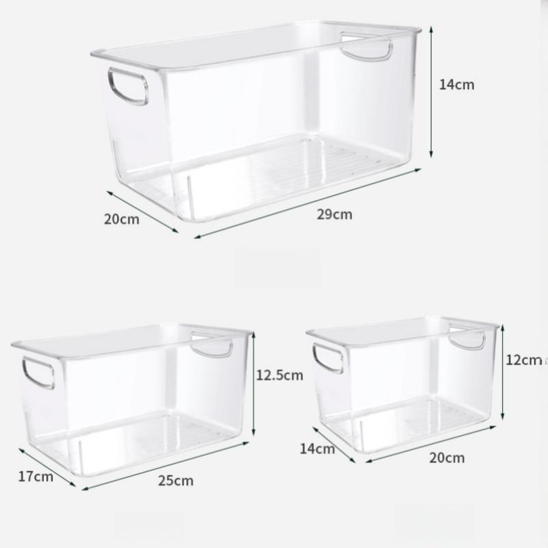 Transparent PET Storage Box, Book Storage Box, Household Drop Resistant Storage Basket, Refrigerator Storage Basket, and Debris Sorting