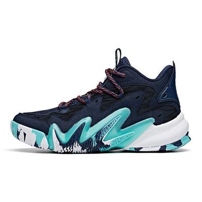 Kids Crazy Tide 2 Non-Slip Wear-Resistant Mid-Top Basketball Shoes Kids Basketball Shoes Blue White 312031109-6