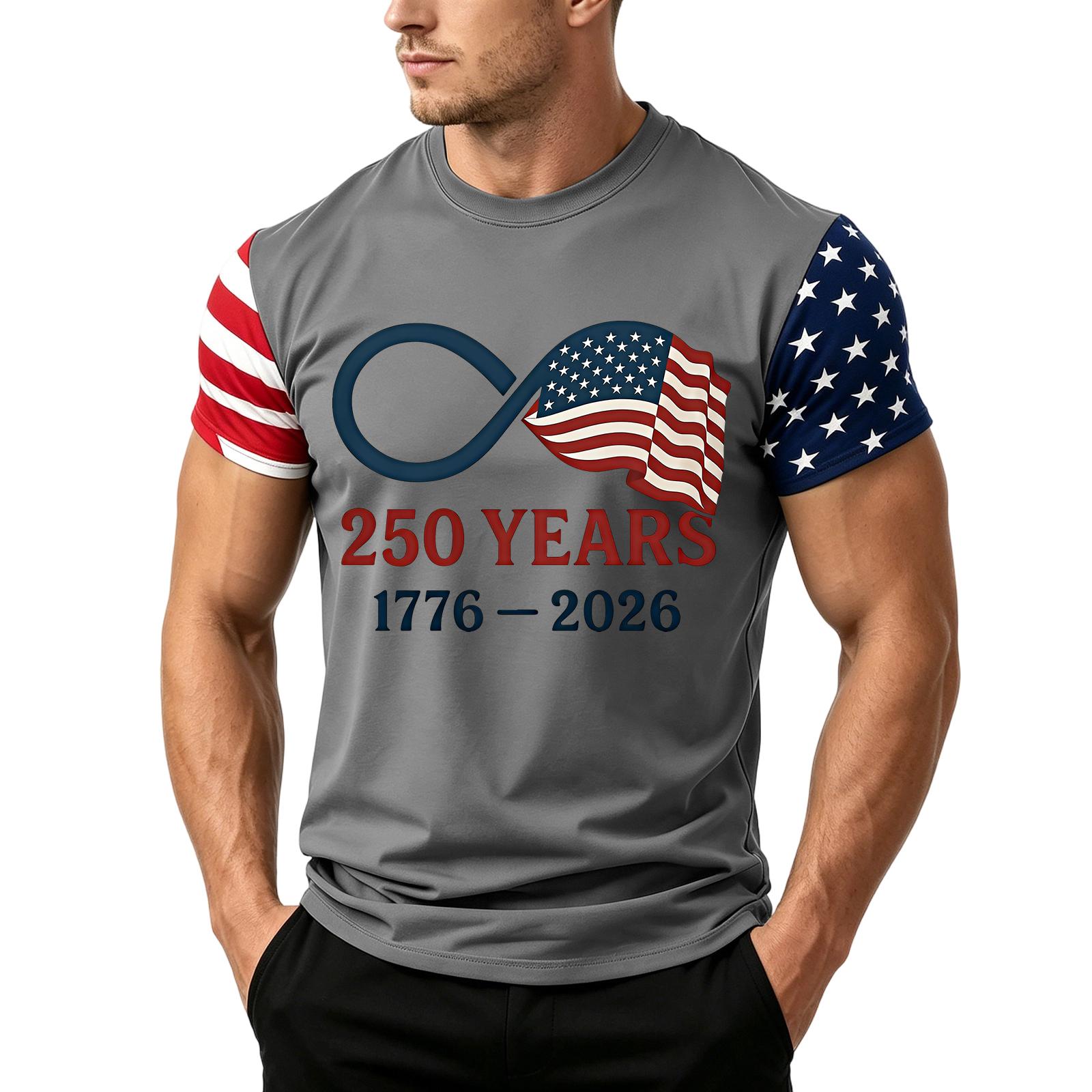 

Men s Independence Day Flag Print Short Sleeve T-Shirt, Loose Casual Daily Summer Tops XXL