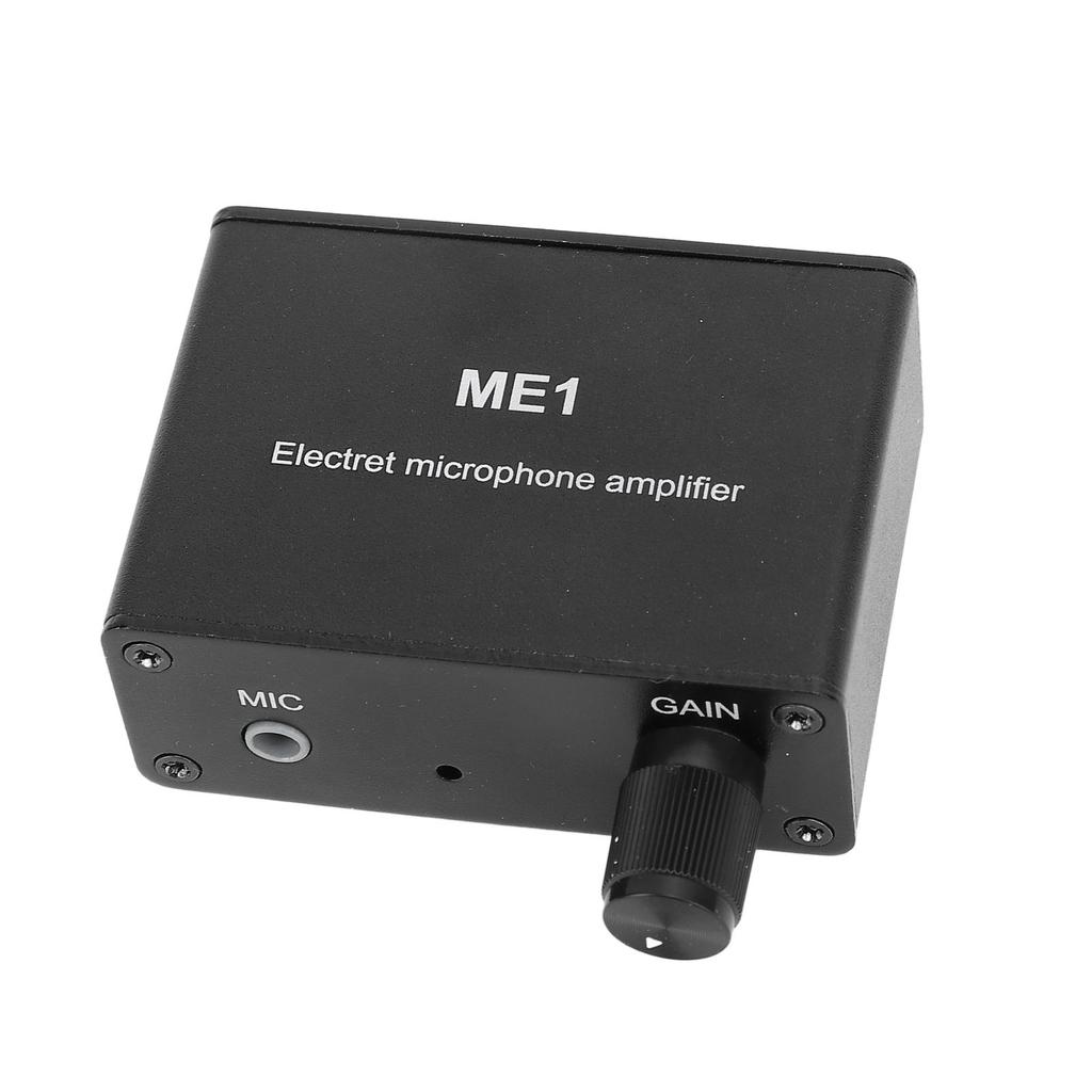 Electret Microphone Amp Adjustable Gain 0?20db Condenser Mic Headphone Sound Preamplifier ME1 3.5mm