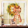 Burlap Thanksgiving Ribbon Bows Large Tree Topper Bows New Fall Wreath Bow  Autumn Decor