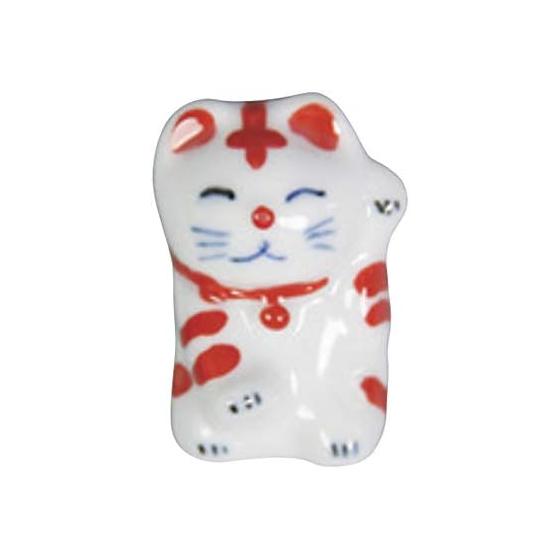 World Create Maneki Neko Chopstick Rest, Red, Approx. W2.5 D4