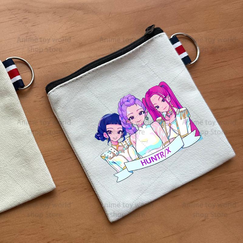 KPop Demon Hunters Makeup Bag Women Cute Anime Canvas Multicolored Pencil Case Zipper Hand-carried Finishing Storage Bags Gift
