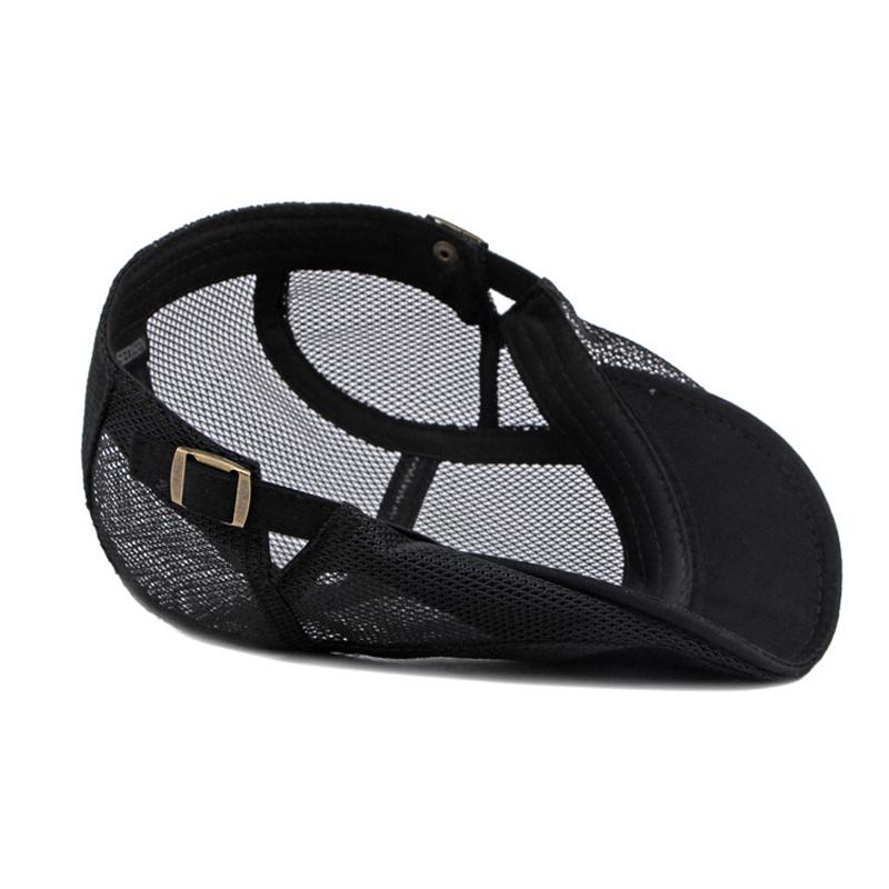 Summer Mesh Breathable Beret for Men Women Newsboy Cap Outdoor Sun Hats Flat Hat Adjustable Ivy Hat