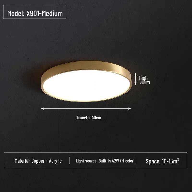 Gold Modern Minimalist Ultra-Thin Nordic LED Ceiling Light for Bedroom