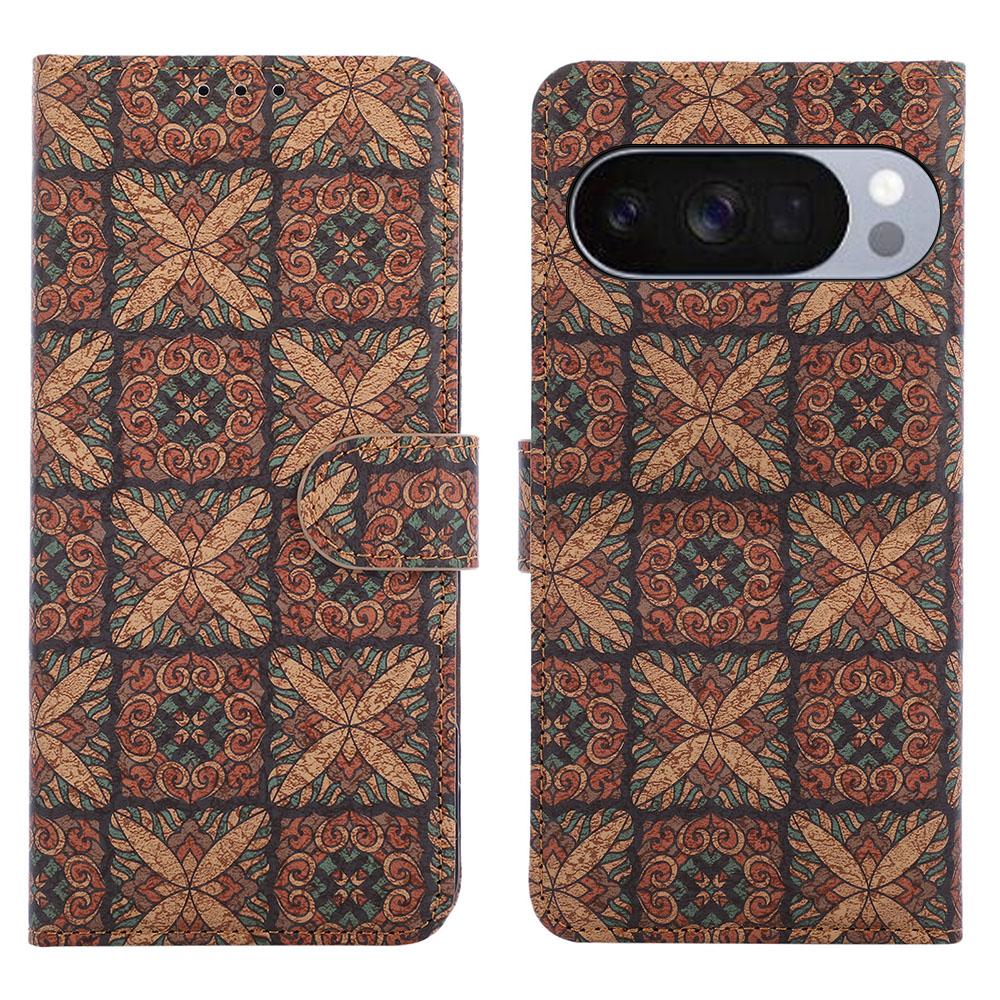 Leather Wallet Case For Google Pixel 10 / Pixel 10 Pro Bohemian-style TPU PU Phone Cover with Stand