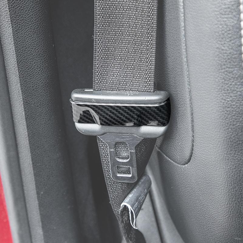 Car Steering Wheel Door Handle Decoration Center Console Cover Protective Sticker For Ford Mustang 2015 Up ABS Car Accessories Carbon Fiber Black