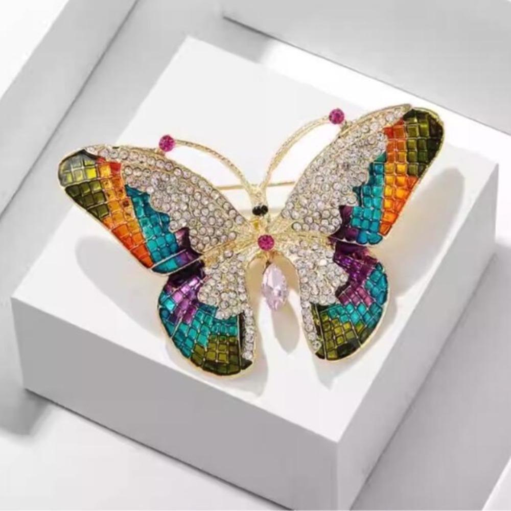 Diamond Butterfly Versatile Simple Brooch Flower Anti-light Pin Clothing Accessories Corsage