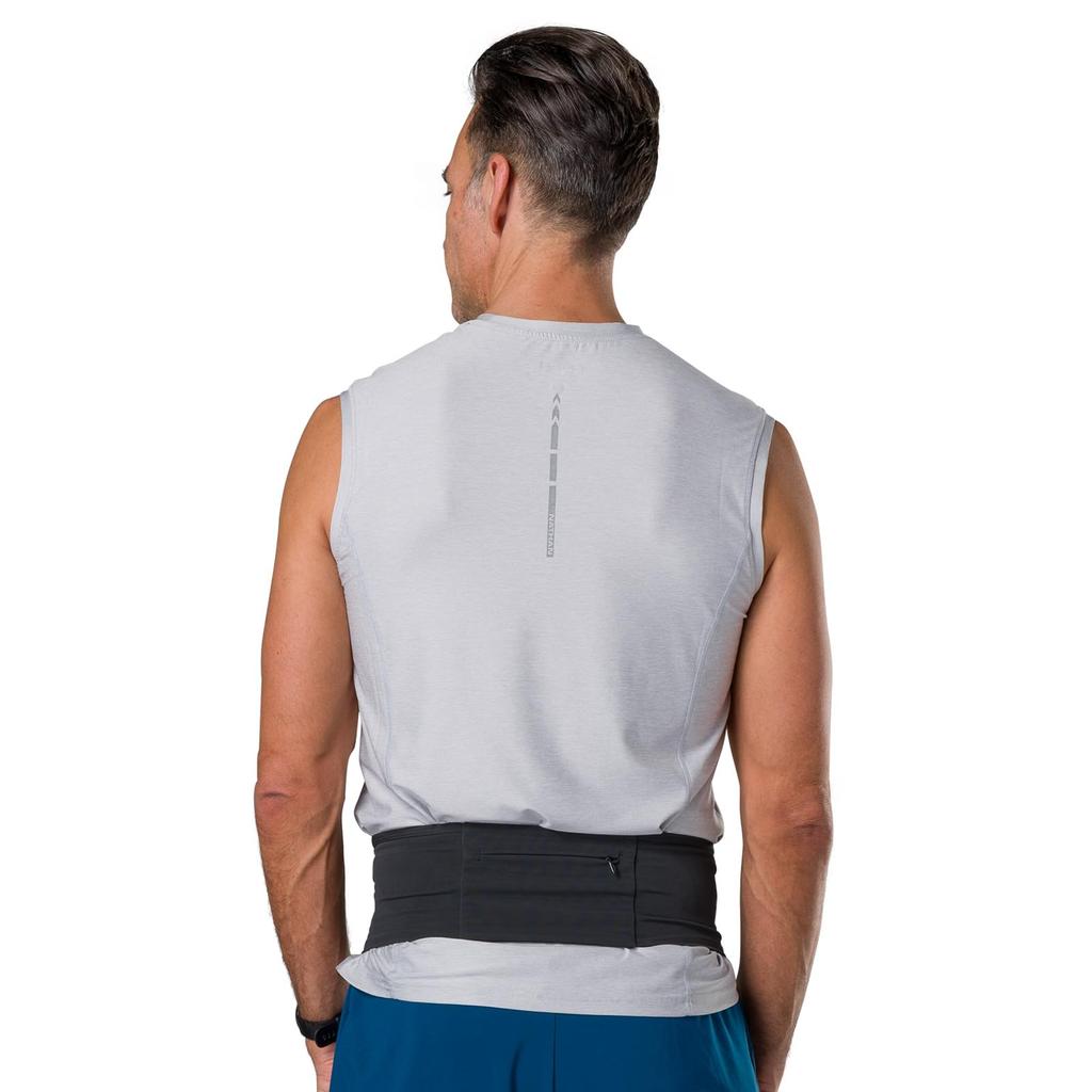 NATHAN Running Pouch Waist Pouch NS30630 Zipster Max No Slip Waistband Smartphone Compatible Zip Pocket Black S Walking Jogging Strolling Trail