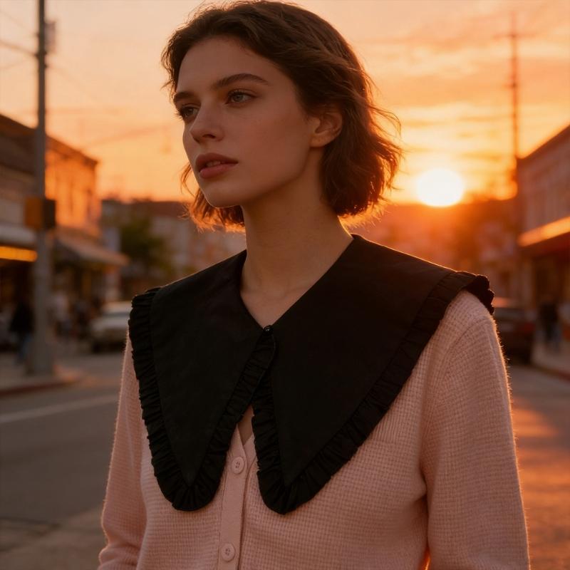 Fashionable Detachable Faux Collar Cotton Neckpiece Removable Collar For Sweaters Blouses And Dresses