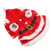 Pet Christmas Dress Soft Thickened Double Sided Coral Fleece Breathable Button Closure Dog Santa Dress for Winter