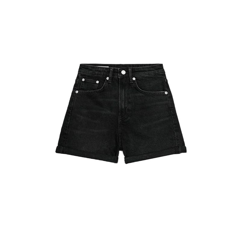 

Summer Women s Strap Trim Hemming Trousers High Waist Loose Comfortable Edition Type Denim Shorts 8197107 Black L