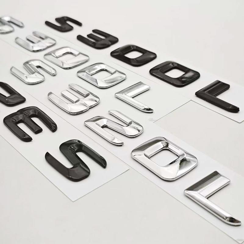 HUUML1 3D ABS Car Letters Logo S300L S320L Badge Sticker Emblem Decals For Mercedes Benz S Class S300L S320L V221 V222 Tail Accessories