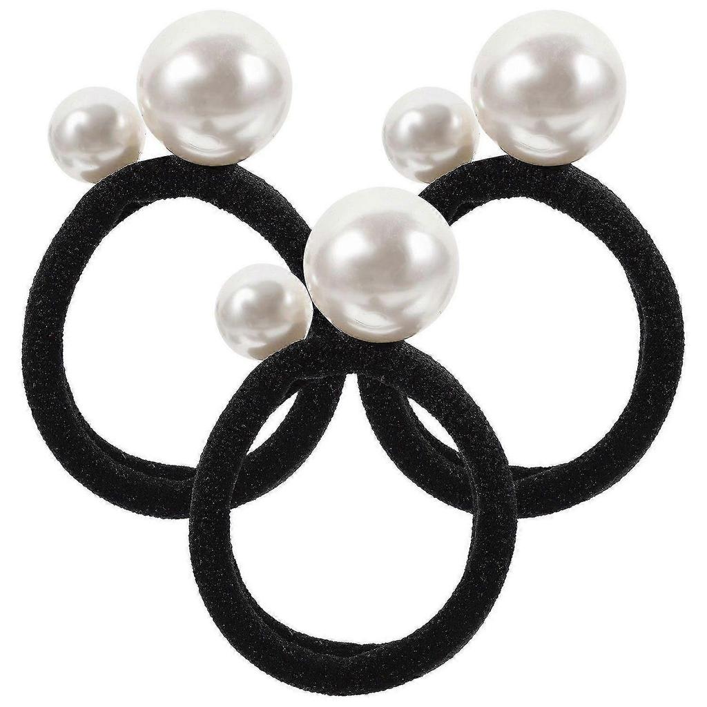 3 Pcs Pearl Hair Band Ponytail Holders Elastic Hair Accessories for Women Girls