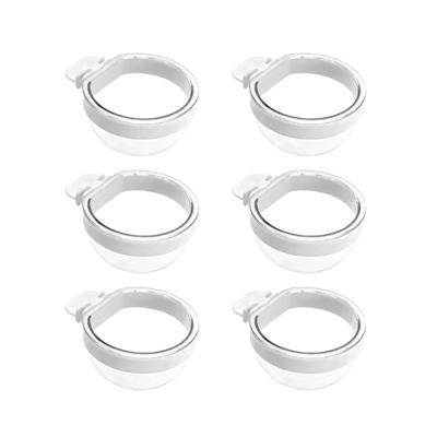 Set of 6 Clear Plastic Bird Cage Feeder Dish For Parakeets Cockatiels Easy To Clean Food Water Dispenser Pet Accessories