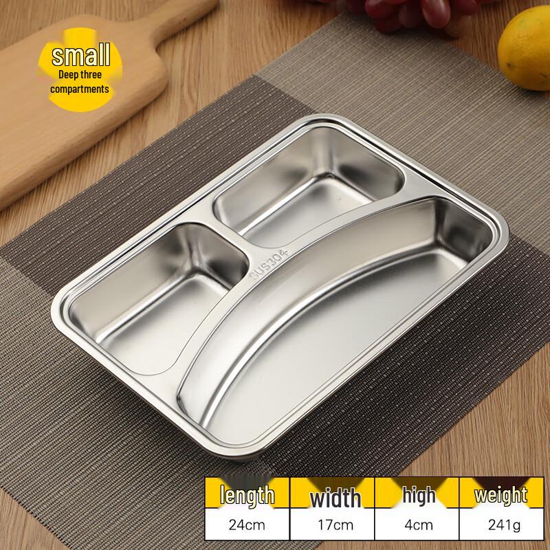 Qianxing 304 Stainless Steel Divided Meal Plates (5-Pack)