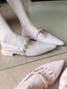 The Upper Feet Are Super Gentle!! Pointed Head Flat Bottom Lady Temperament Single Shoes Bag Head Empty Sandals