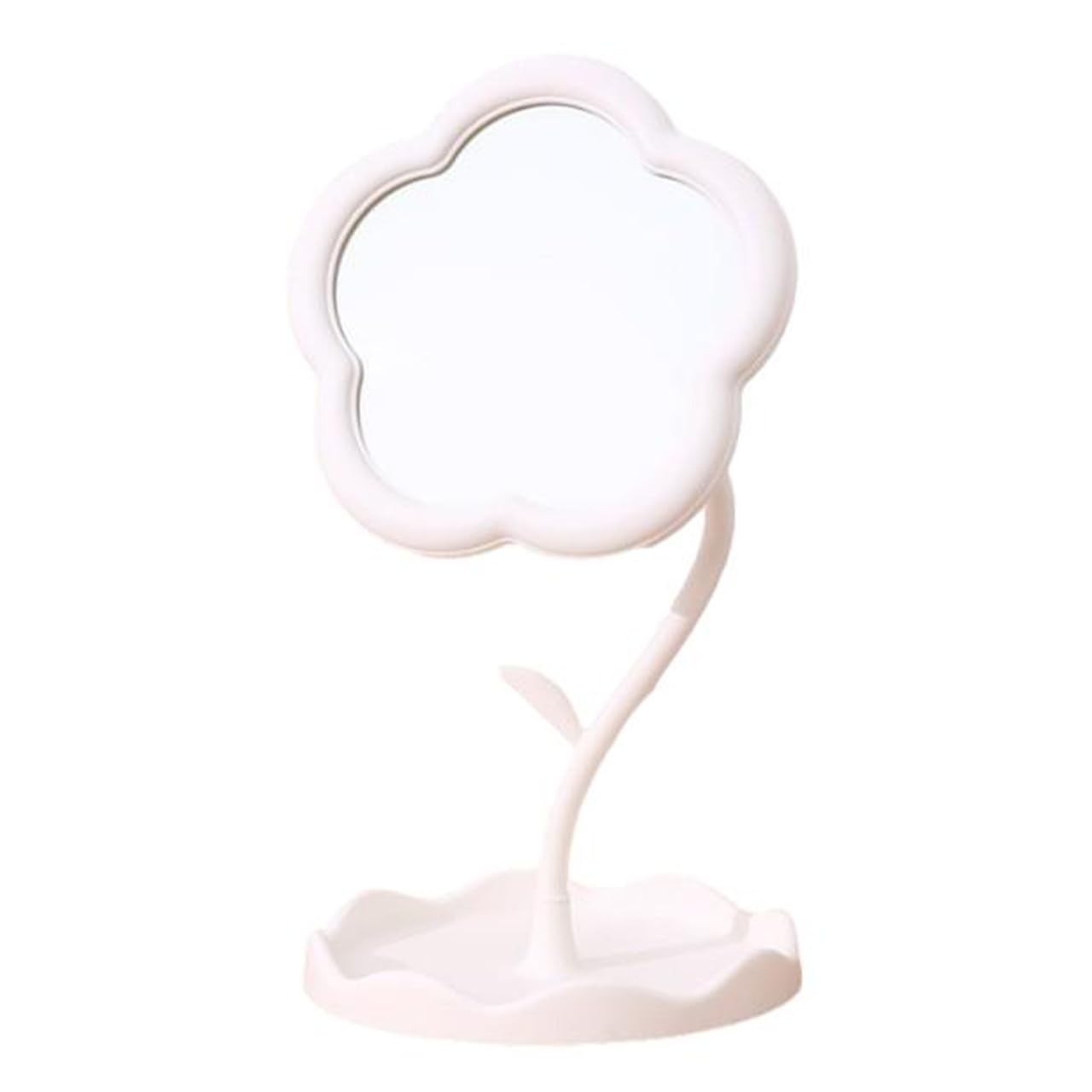 

Cute Tabletop Sunflower Mirror with Stylish Sunflower Adjustable Interior Small Item Girl [Queen-b] Tray, Mirror, 360° Angle, Makeup, Cosmetic, белый